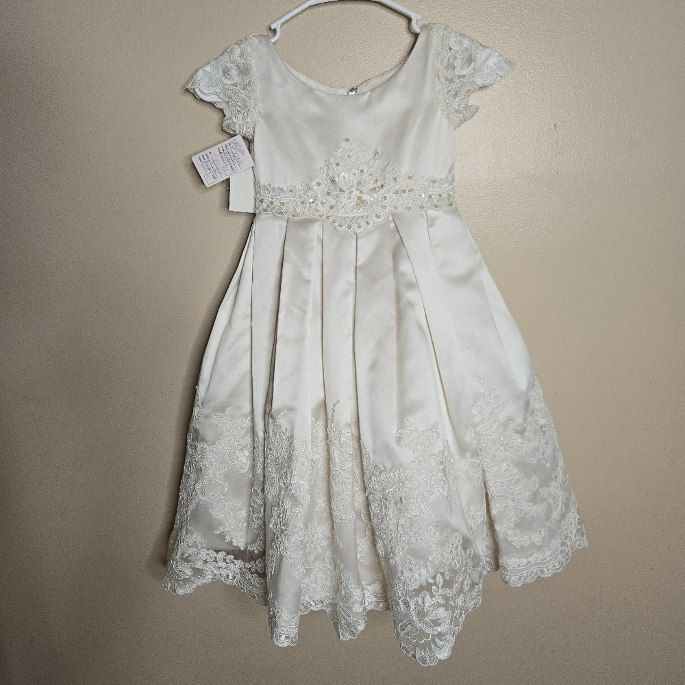 Joan Calabrese 113361 Satin Flower Girls Wedding Dress - Picture 2 of 11